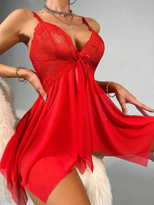 ❤️ Babydoll "Rouge Passion" – Séduction & Élégance 🔥 – Image 2